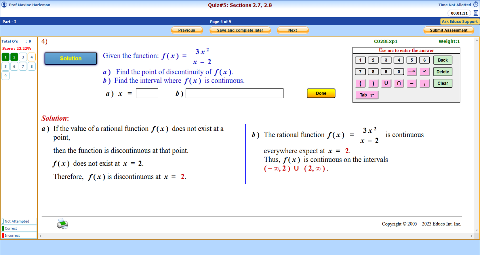 Assessments and Evaluation